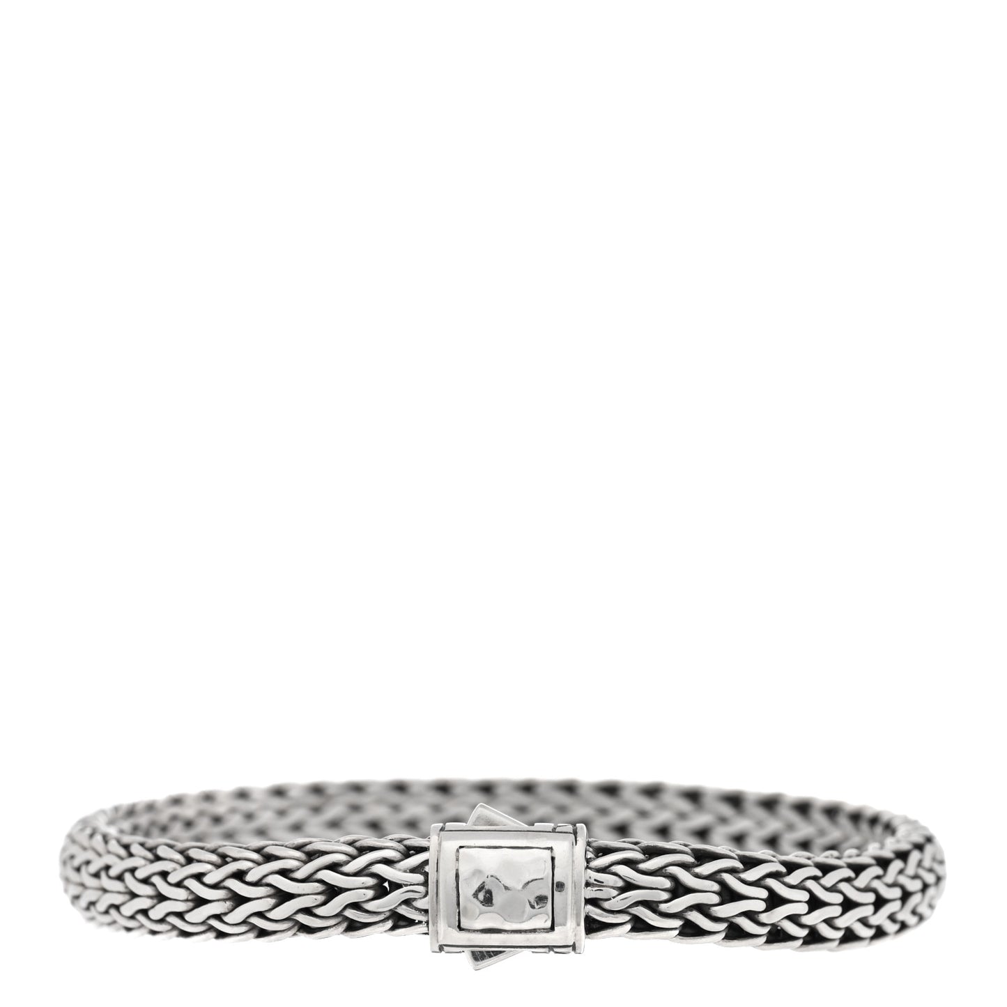 Sterling Silver 6mm Hammered Classic Chain Bracelet