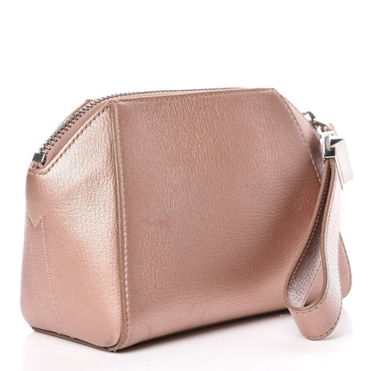 Givenchy Metallic Sugar Goatskin Small Antigona Beauty Wristlet Light Pink 3 of 21