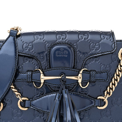 Gucci Shine Guccissima Small Emily Chain Shoulder Bag Melanzana 8 of 10