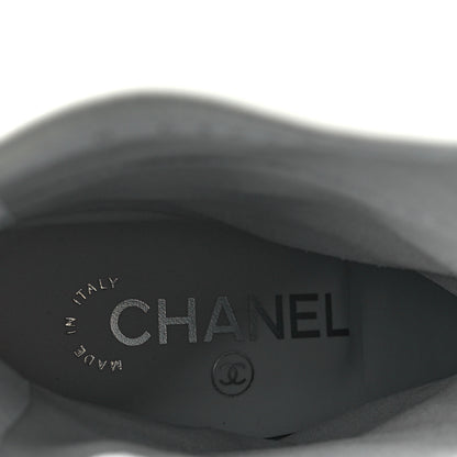 Chanel Shiny Crumpled Calfskin CC Cap Toe Short Boots 40.5 White 7 of 10