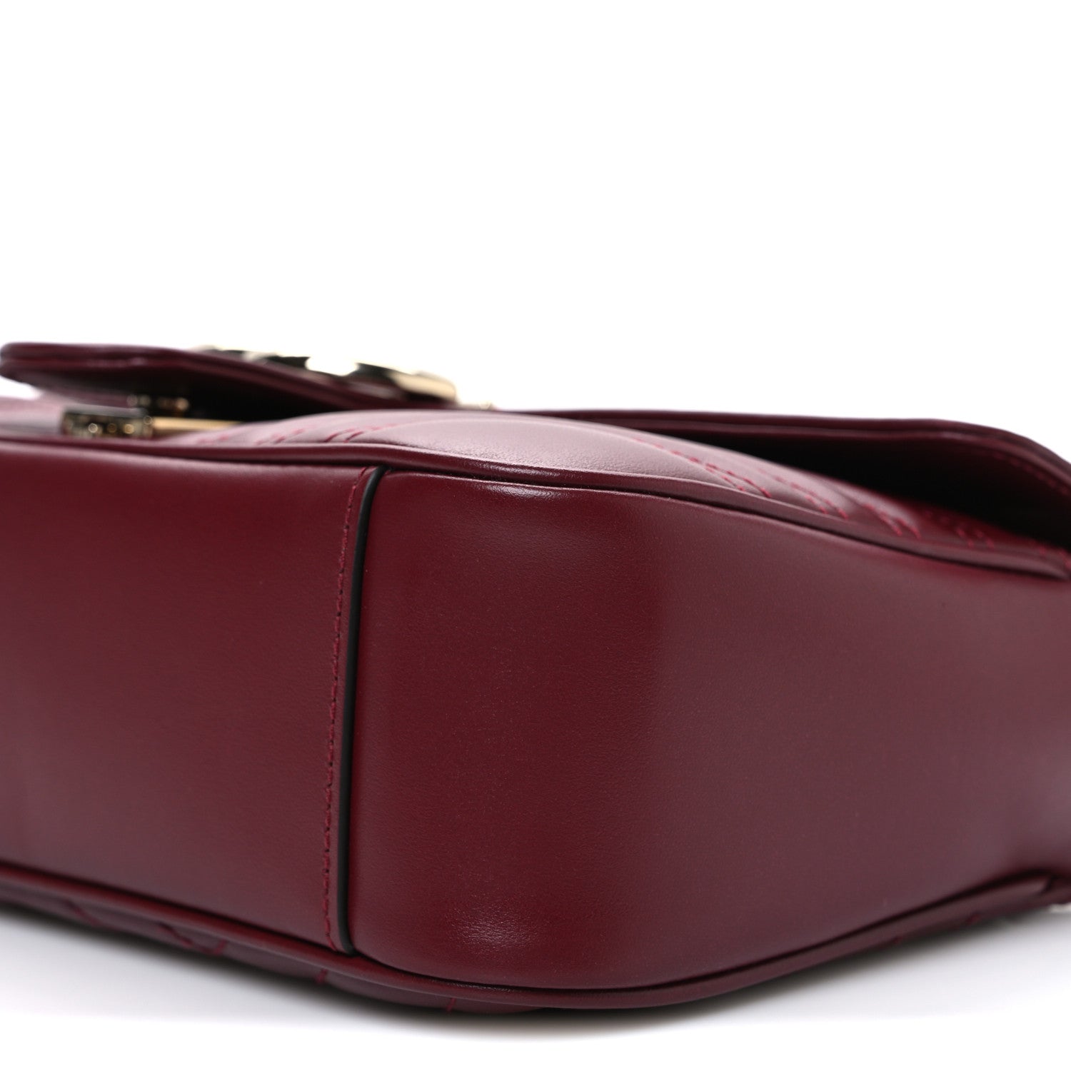 Gucci Calfskin Matelasse Medium GG Marmont Shoulder Bag Ancora Red 10 of 10