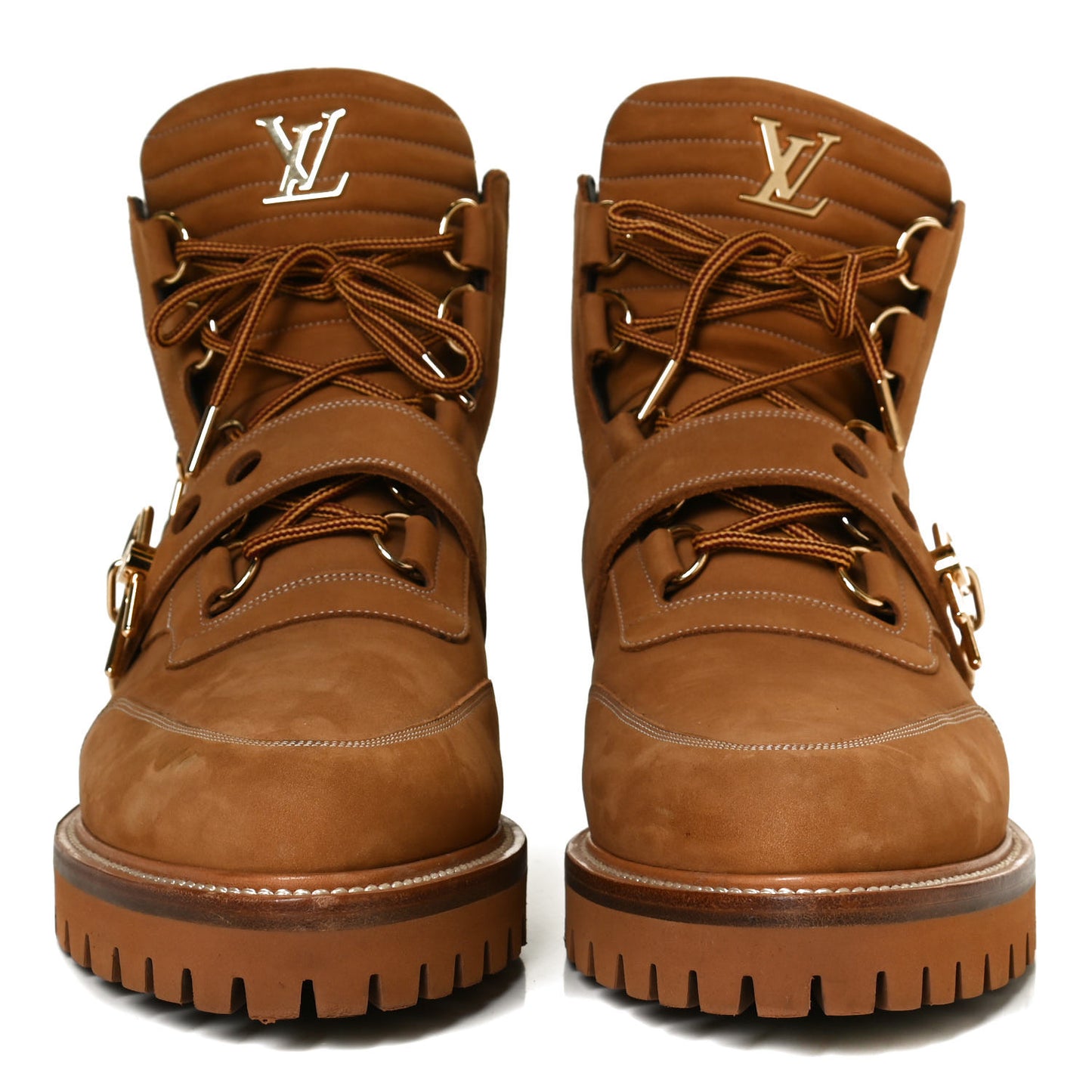 Suede Calfskin Monogram Mens Creeper Ankle Boots 8.5 Beige