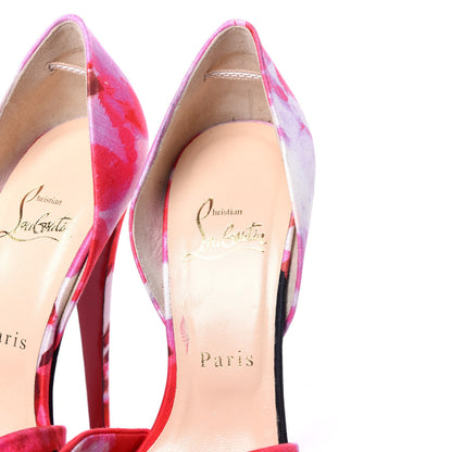 Christian Louboutin Fabric Volpi Popi Peep Toe 150 Platform Sandals 38 Pink 6 of 9
