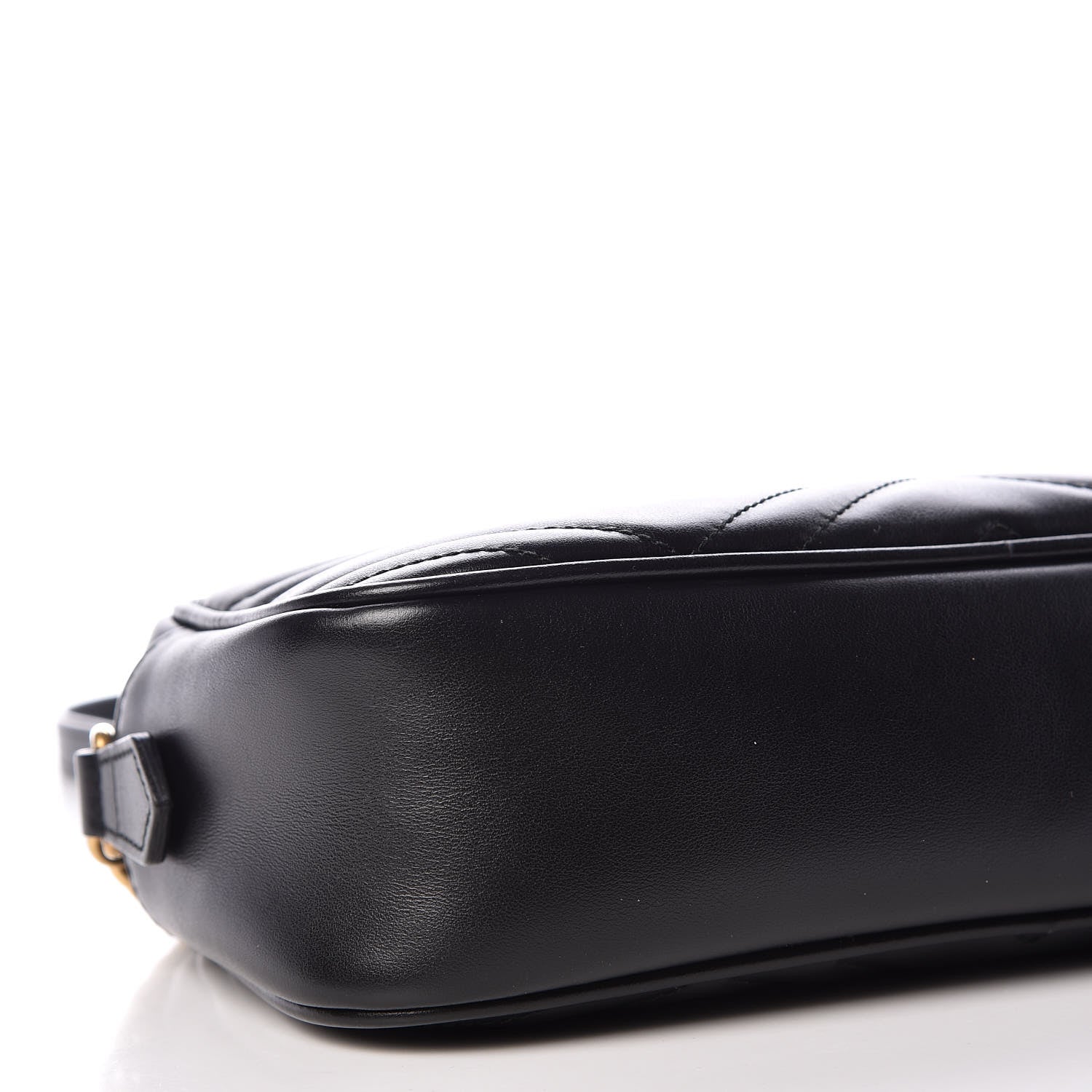 Gucci Calfskin Matelasse Small GG Marmont Chain Shoulder Bag Black 5 of 9