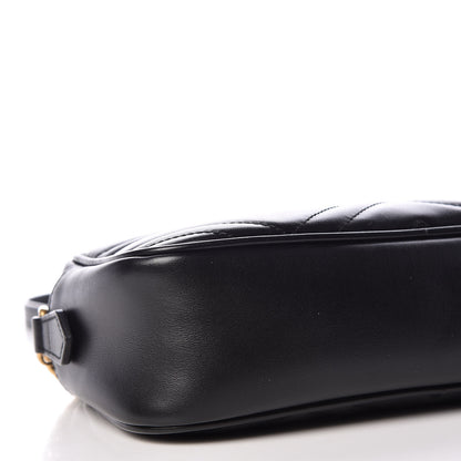 Gucci Calfskin Matelasse Small GG Marmont Chain Shoulder Bag Black 5 of 9