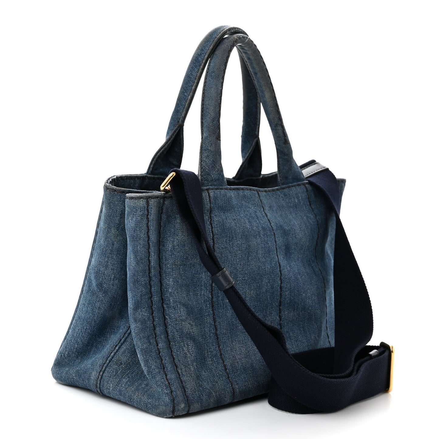 Denim Small Logo Tote Bleu