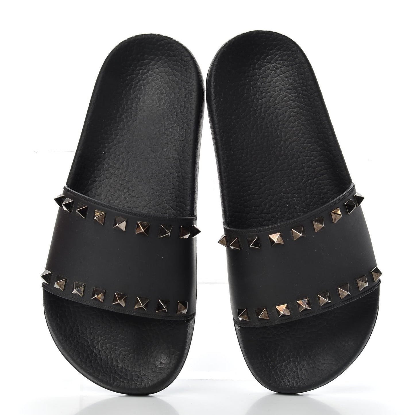 Rubber Rockstud Slide Sandals 36 Black