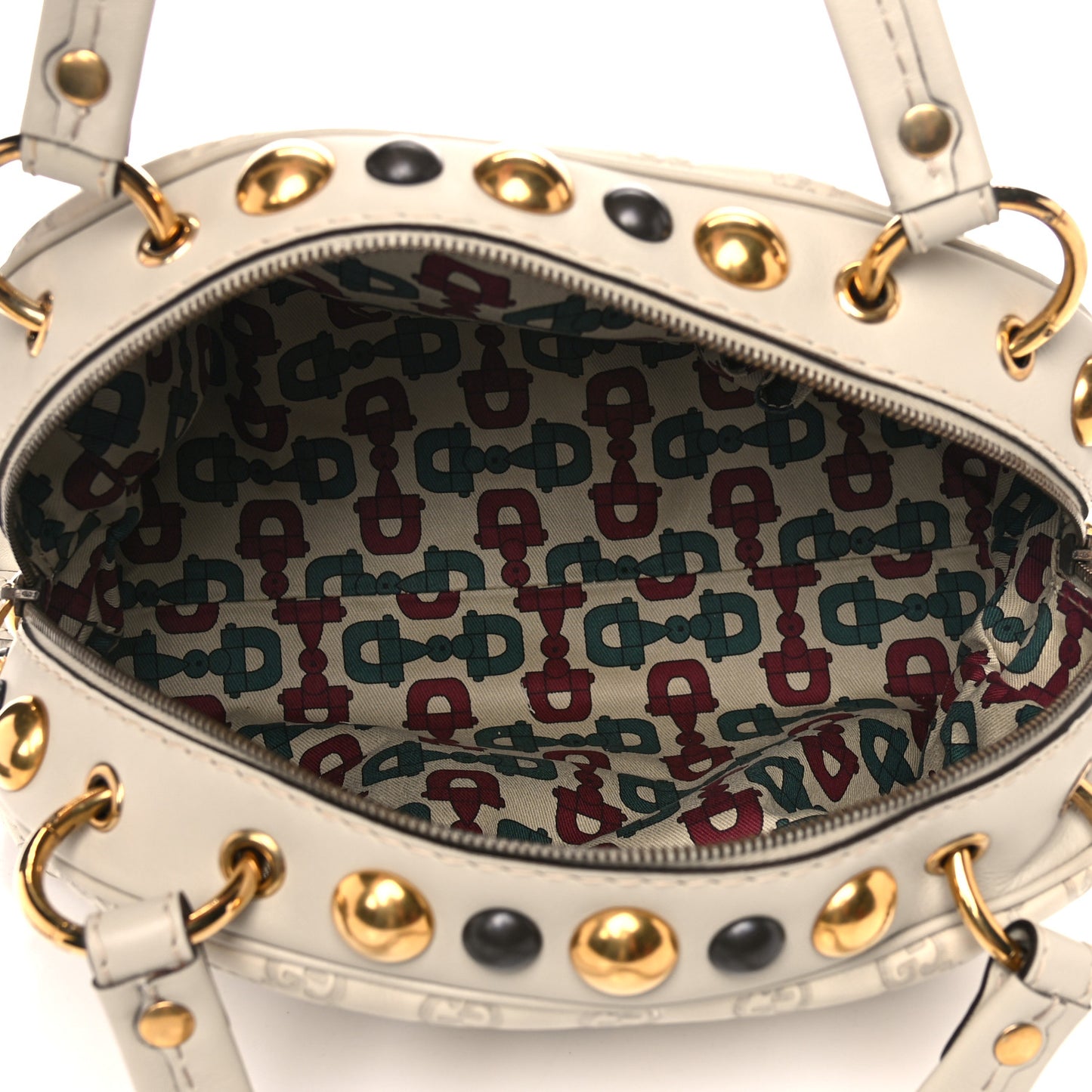 Guccissima Medium Babouska Dome Satchel Ivory