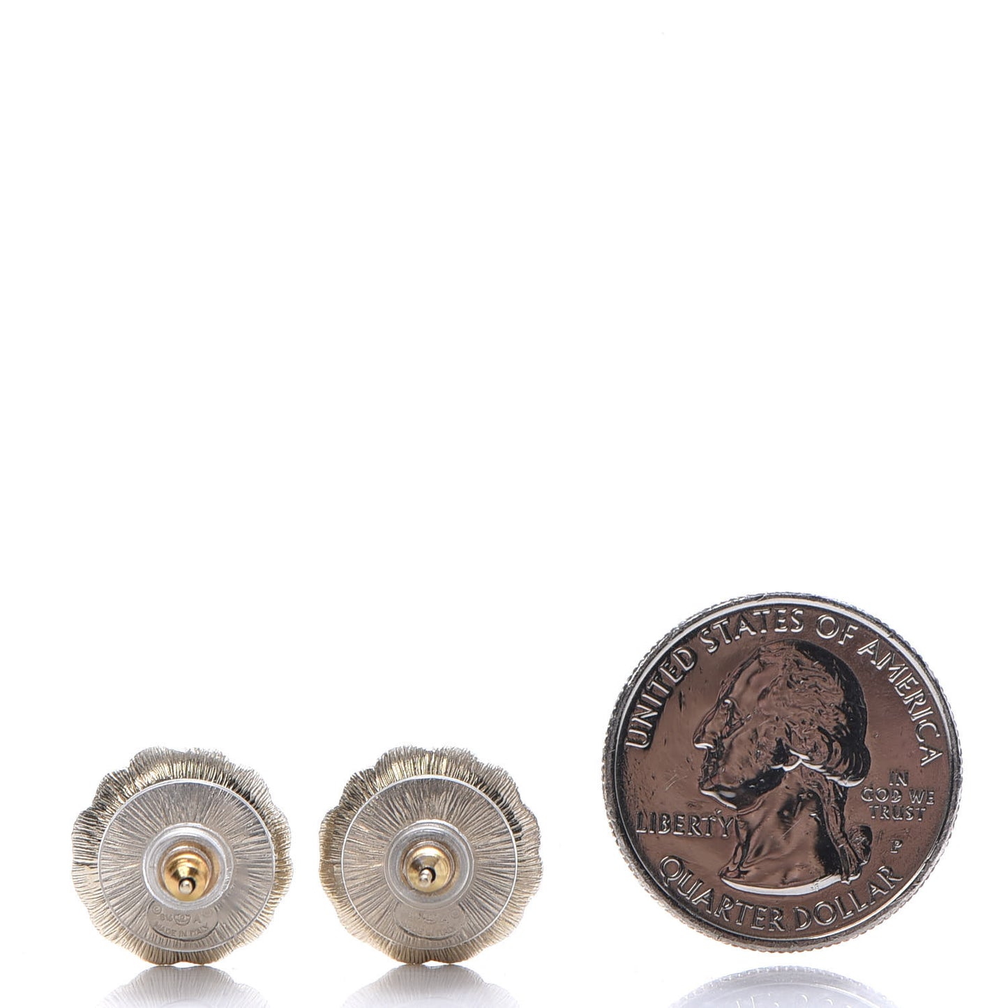 Pearl CC Camellia Earrings Gold