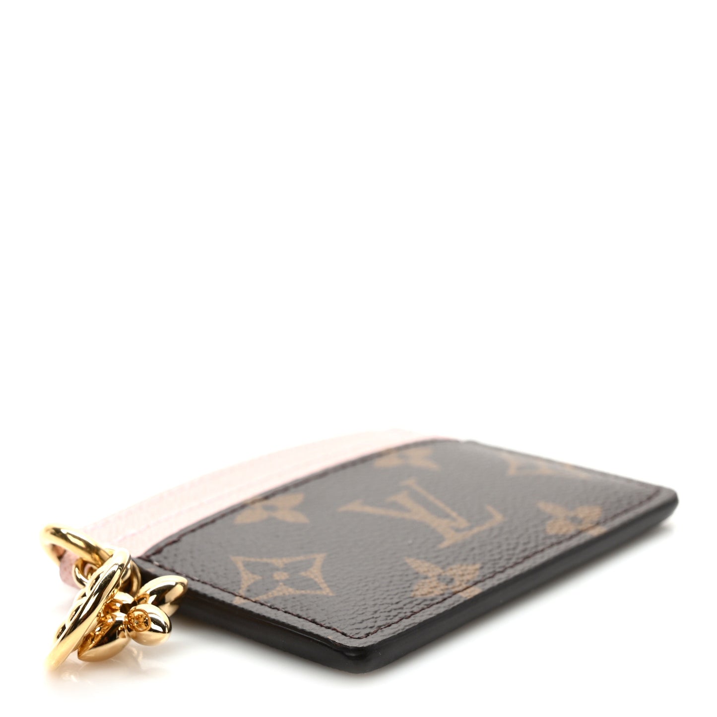 Monogram LV Charms Card Holder Rose Ballerine