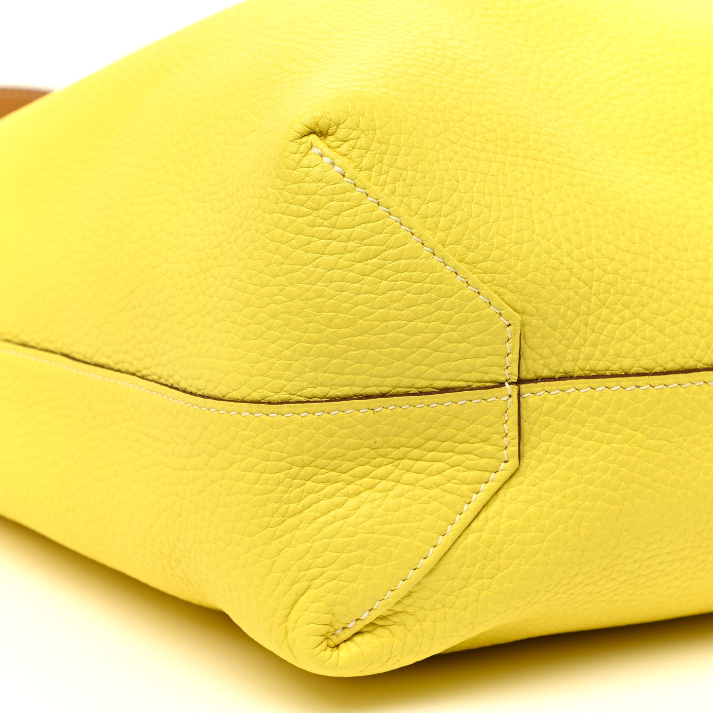 Taurillon Clemence Double Sens 45 Reversible Tote Sesame Lime