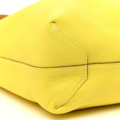 Hermes Taurillon Clemence Double Sens 45 Reversible Tote Sesame Lime 14 of 18