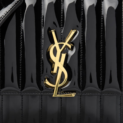Saint Laurent Patent Calfskin Matelasse Monogram Medium Vicky Chain Bag Black 9 of 12