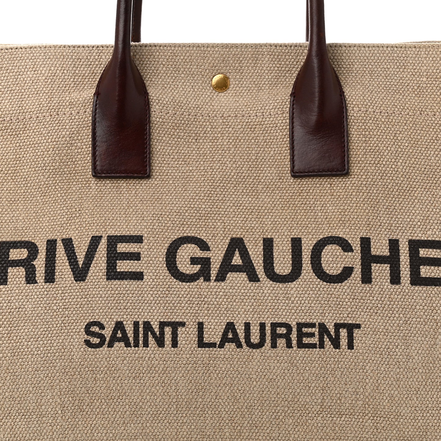 Linen Calfskin Rive Gauche Tote Natural