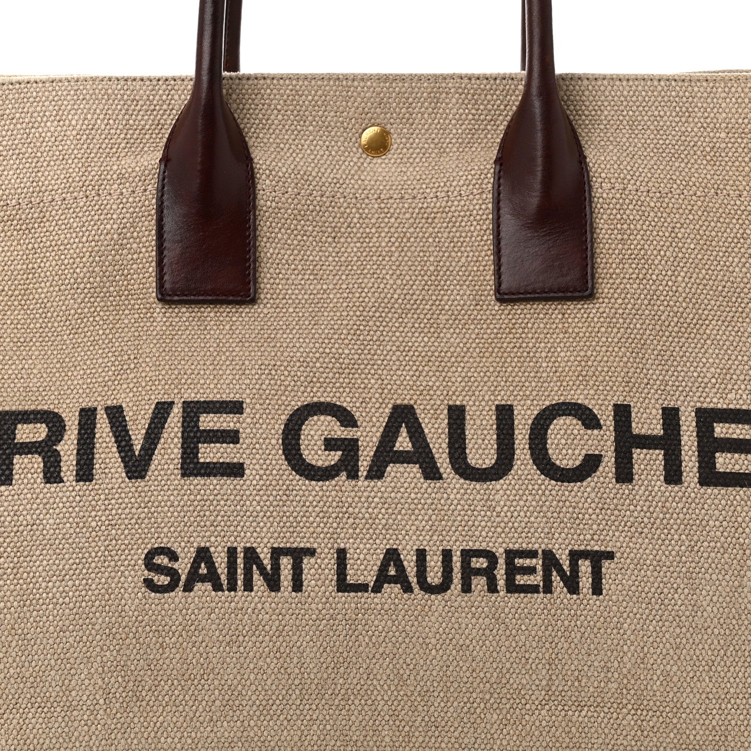 Saint Laurent Linen Calfskin Rive Gauche Tote Natural 8 of 10
