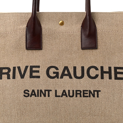 Saint Laurent Linen Calfskin Rive Gauche Tote Natural 8 of 10