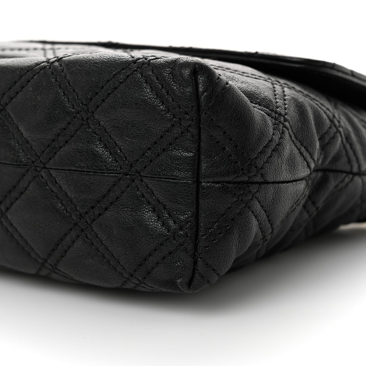 Lambskin Quilted The Large Single Flap Black