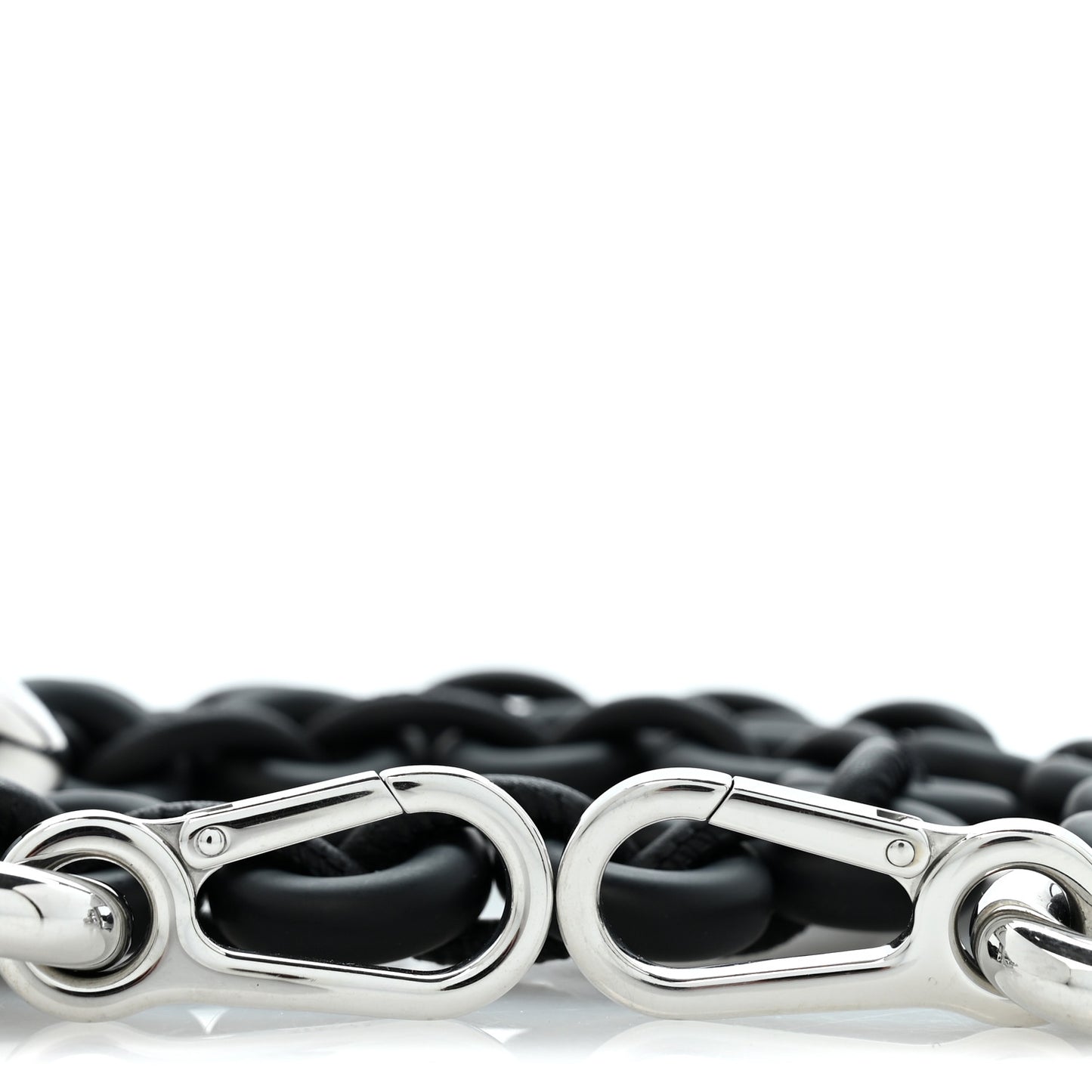 Brass Donut Chain Shoulder Strap Black Silver