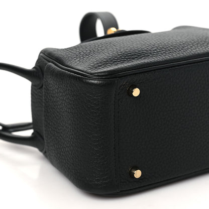 Hermes Taurillon Clemence Mini Lindy 20 Black 9 of 11