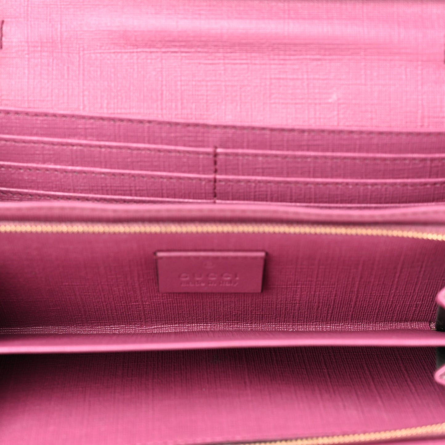 GG Supreme Monogram GG Pierce Chain Clutch Wallet Pink