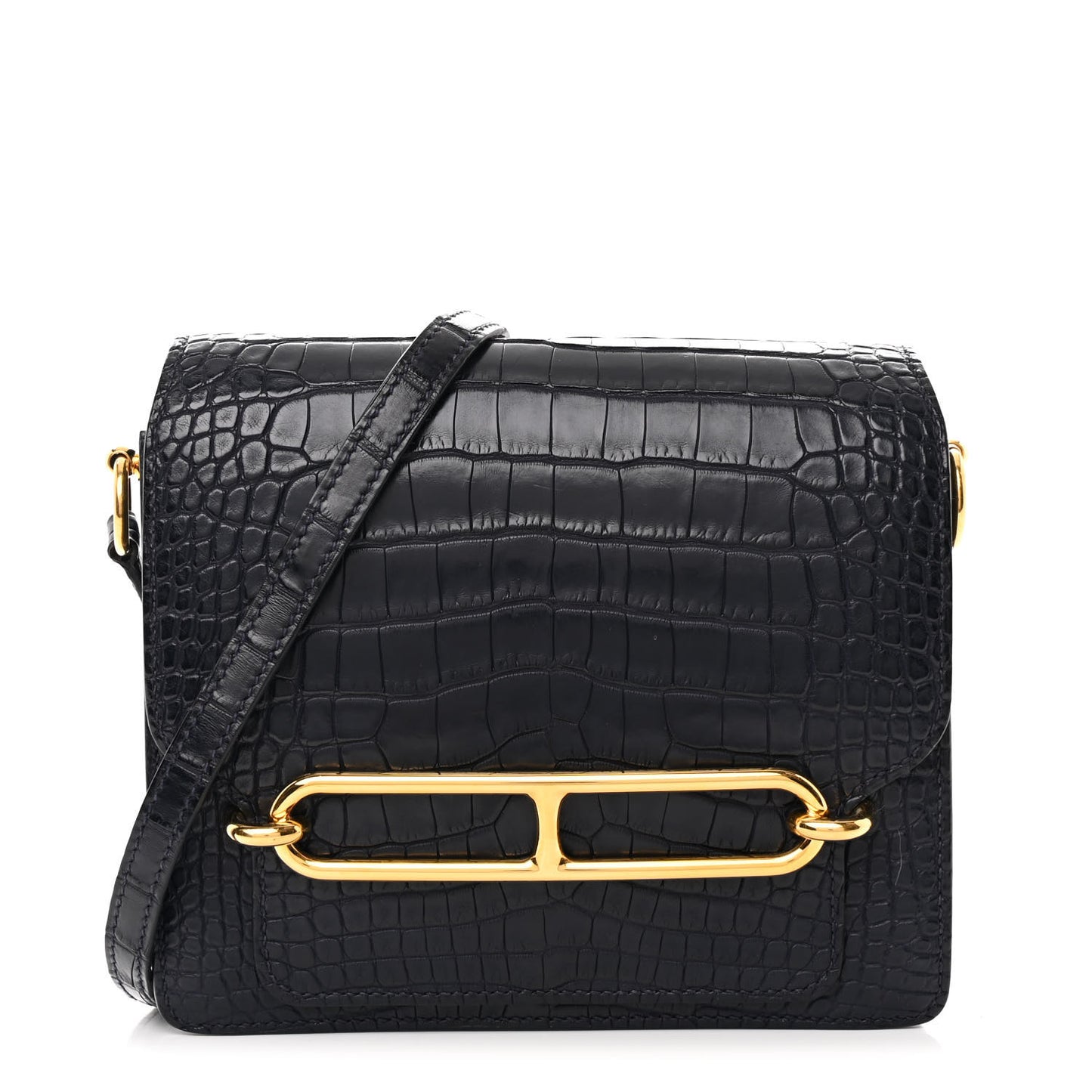 Matte Alligator Mini Sac Roulis Bleu Nuit