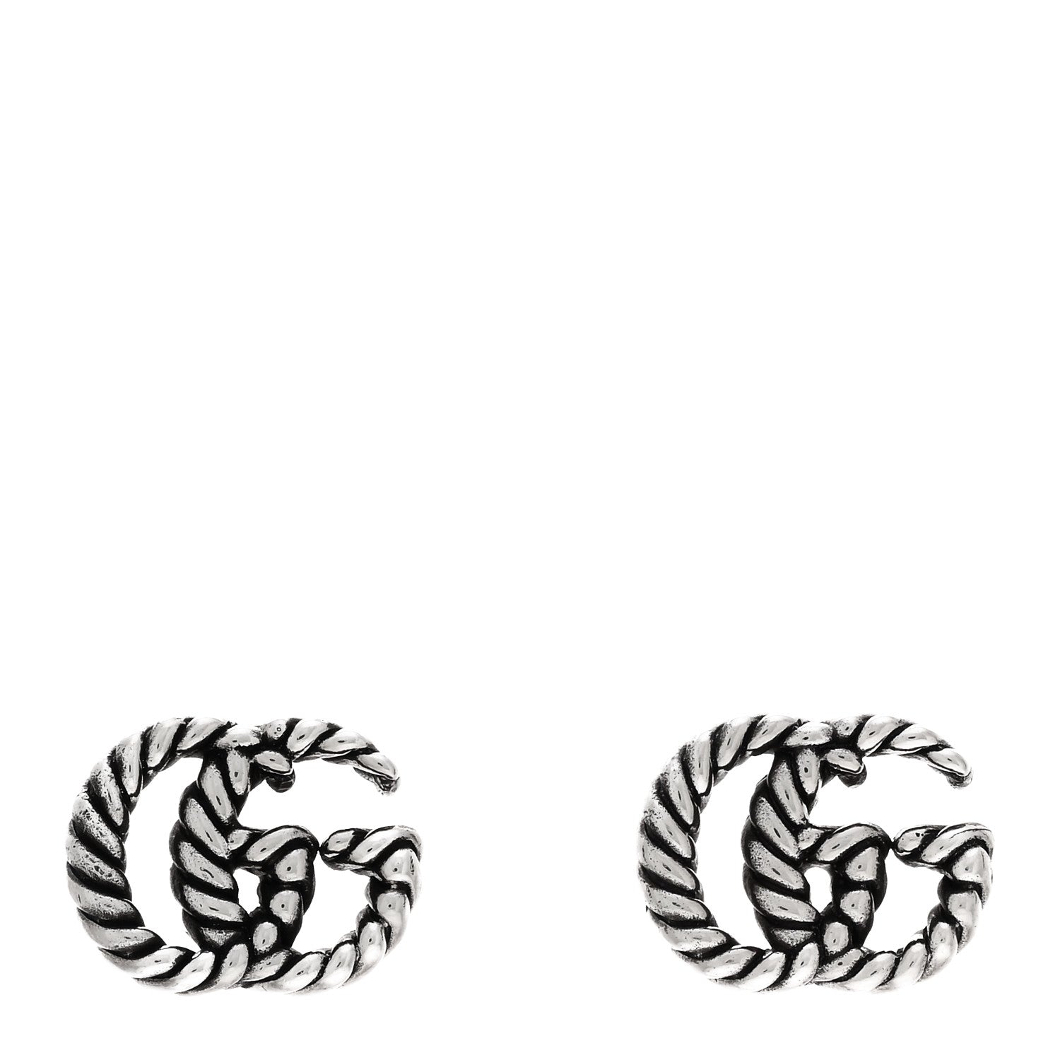 Gucci Sterling Silver Torchon Double G Earrings 1 of 4