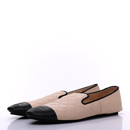 Chanel Lambskin Quilted Cap Toe Slipper With Pouch 37 Pink Black 3 of 17
