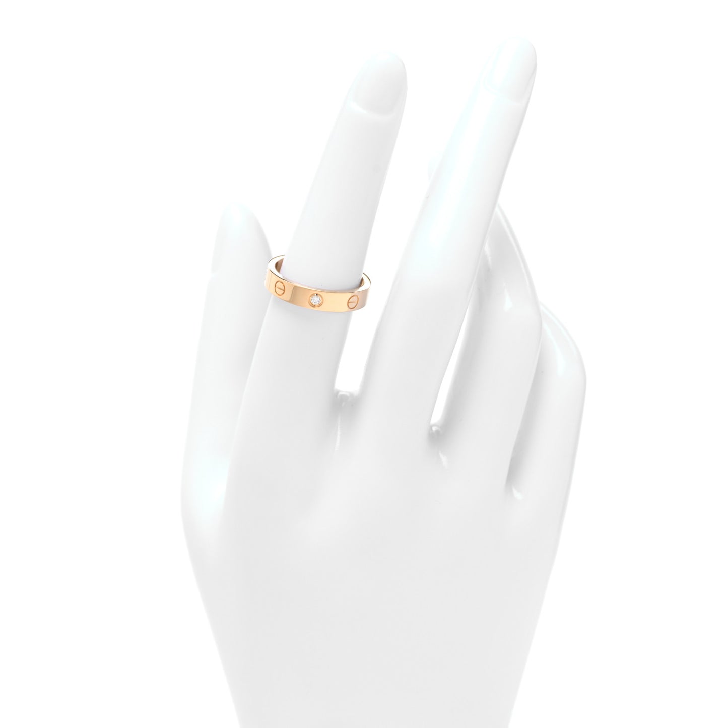 18K Yellow Gold Diamond 4mm LOVE Wedding Band Ring 53 6.5