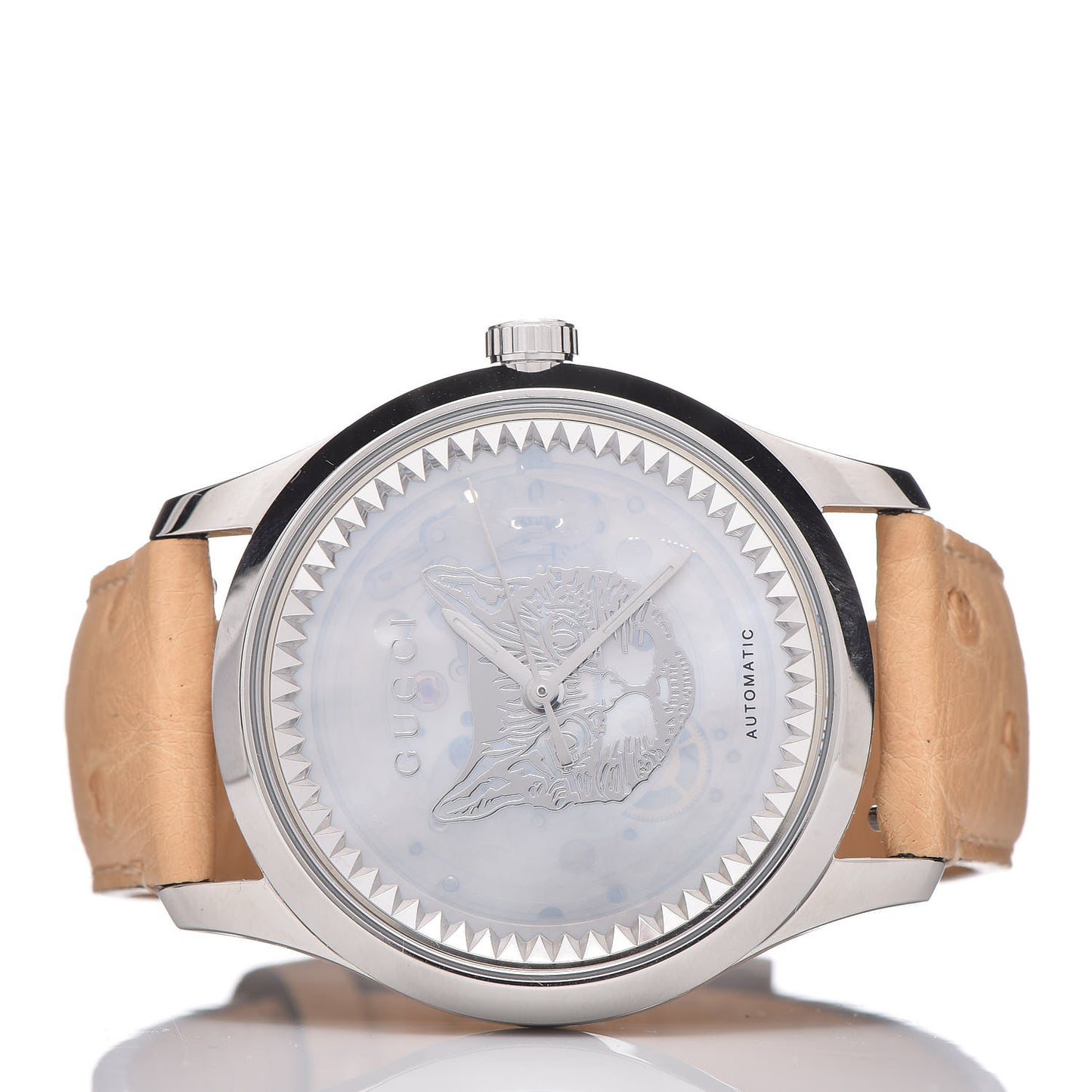 Stainless Steel Ostrich Mother of Pearl 38mm G-Timeless Cat Automatic Watch