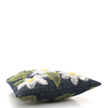 Fendi Denim Flower Applique Tote Blue 4 of 16