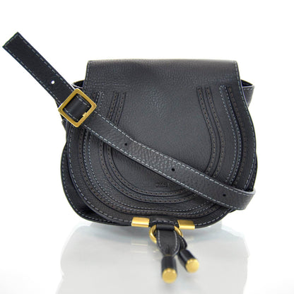 Chloe Leather Marcie Round Crossbody Bag Black 1 of 8