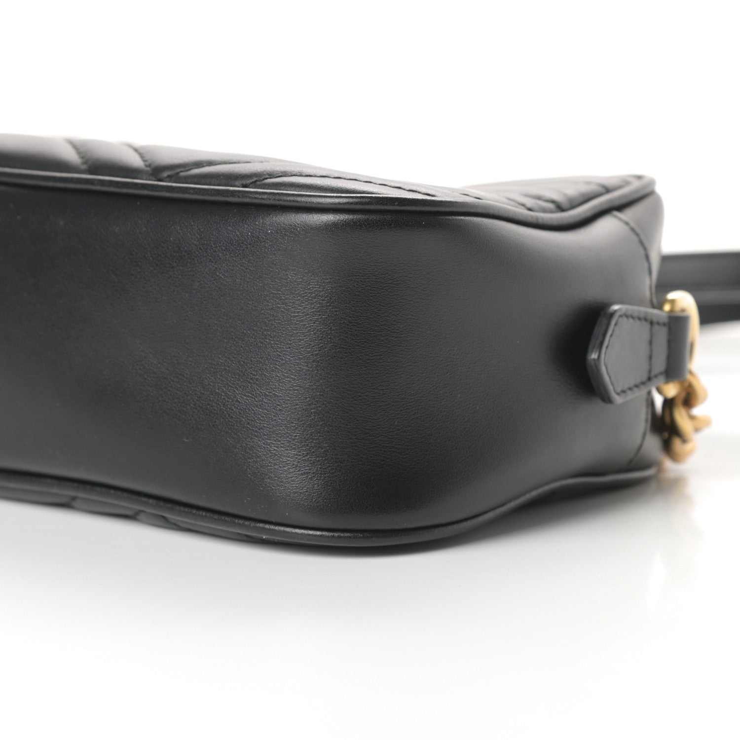 Gucci Calfskin Matelasse Small GG Marmont Chain Shoulder Bag Black 10 of 10