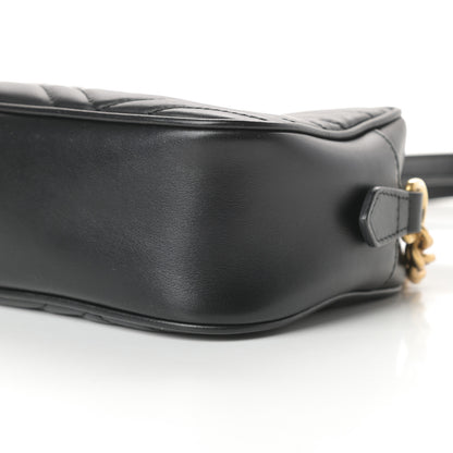 Gucci Calfskin Matelasse Small GG Marmont Chain Shoulder Bag Black 10 of 10