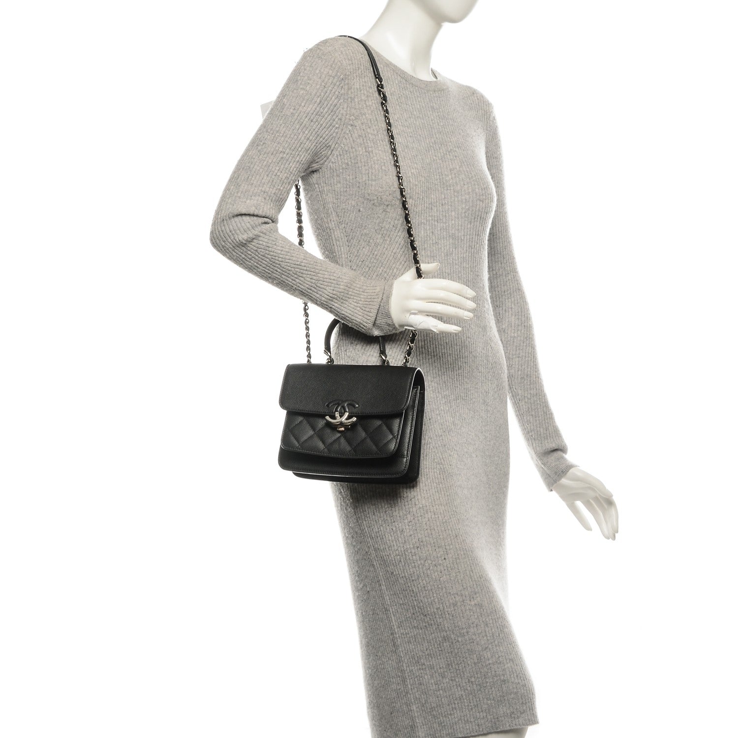 Chanel Caviar Quilted CC Box Flap Black 3 of 9