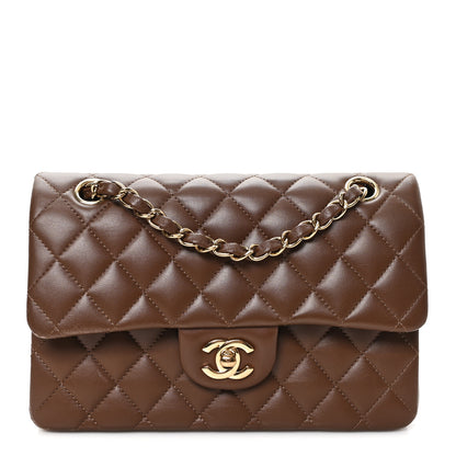 Chanel Lambskin Quilted Small Double Flap Dark Brown 1 of 10