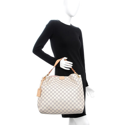 Louis Vuitton Damier Azur Graceful MM Rose Ballerine 2 of 10