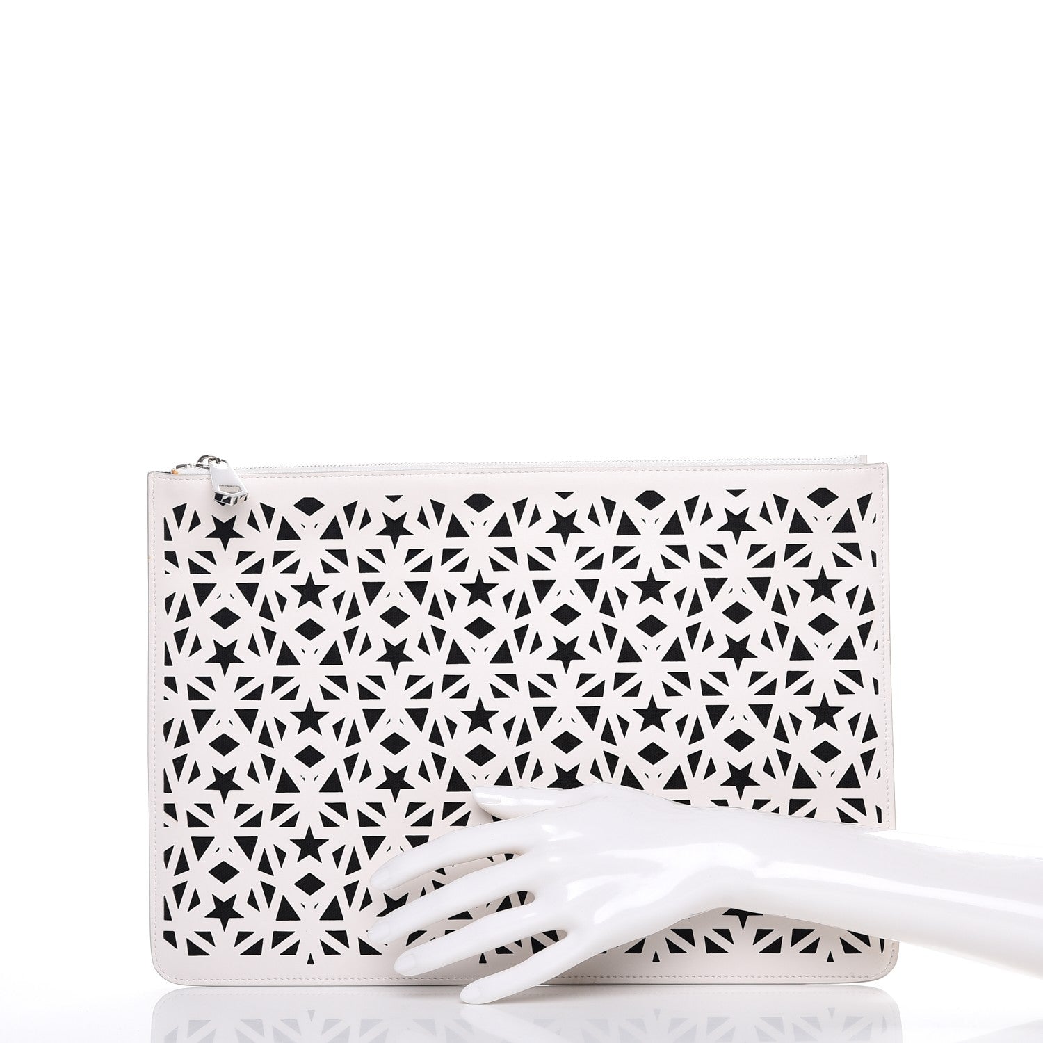 Givenchy Lambskin Star Print Large Pandora Pouch White Black 2 of 8
