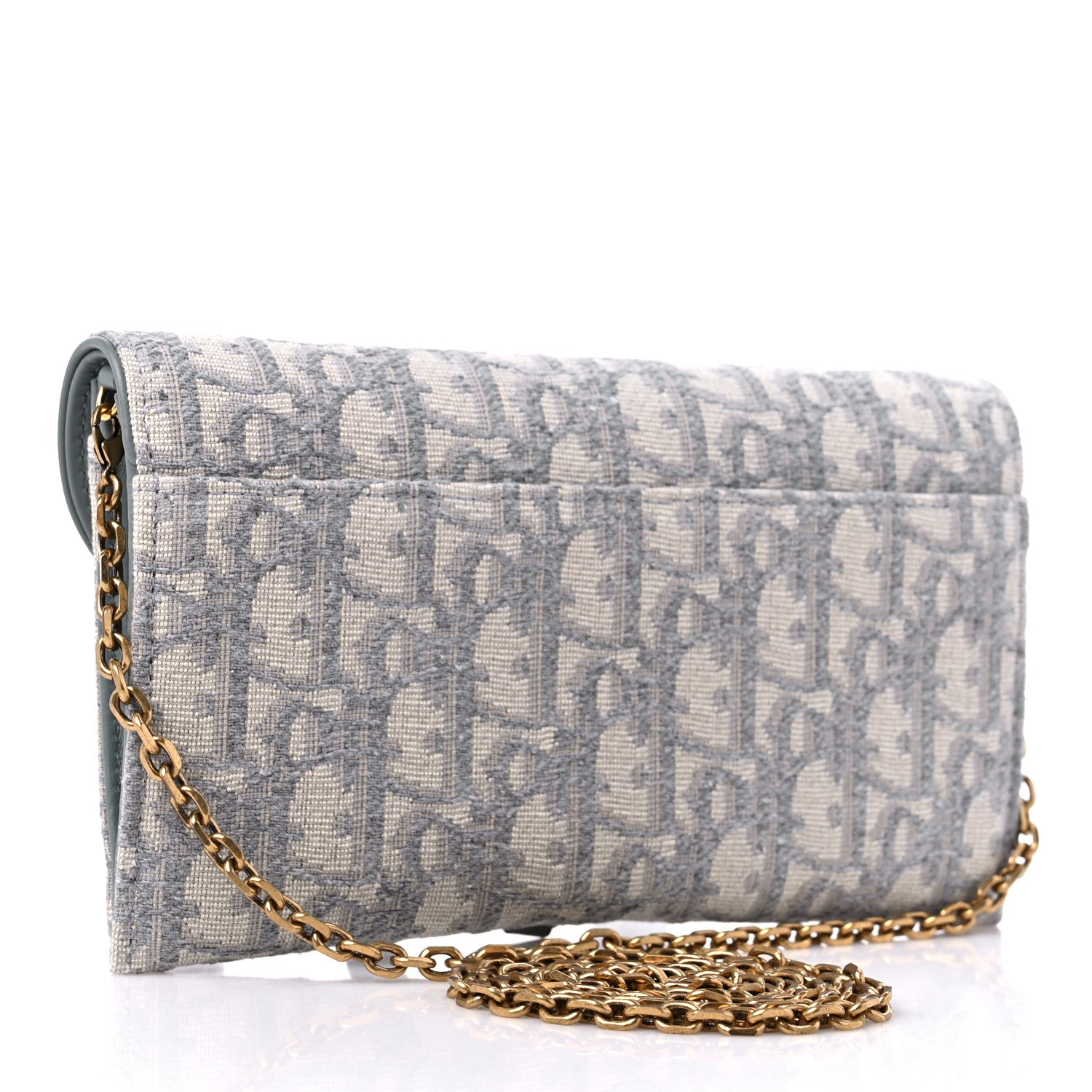 Christian Dior Oblique Saddle Chain Long Wallet Grey 4 of 11