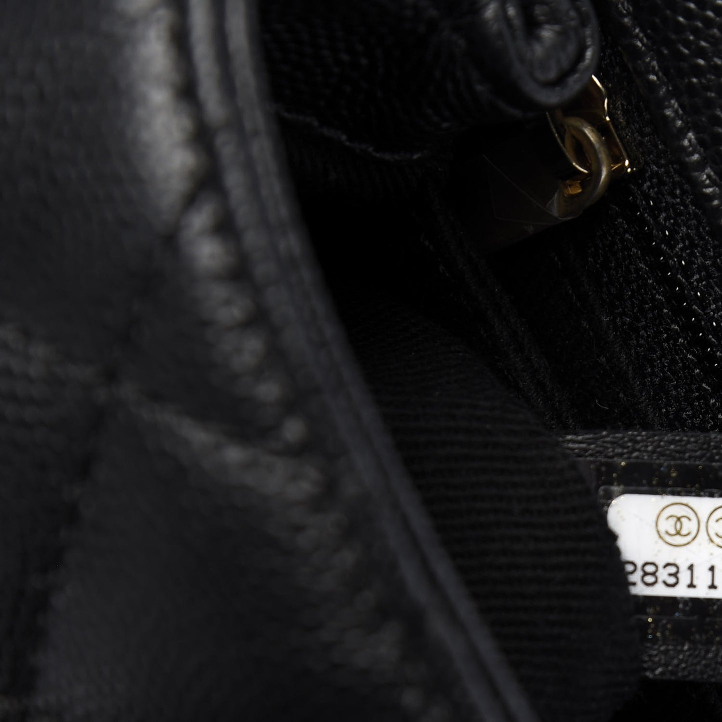 Caviar Lizard Embossed Quilted Mini Coco Handle Flap Black
