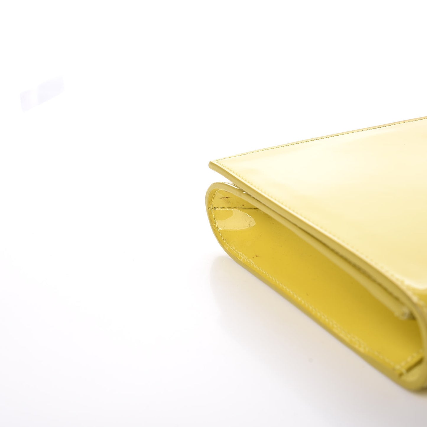 Patent Calfskin Monogram Large Belle De Jour Clutch Yellow