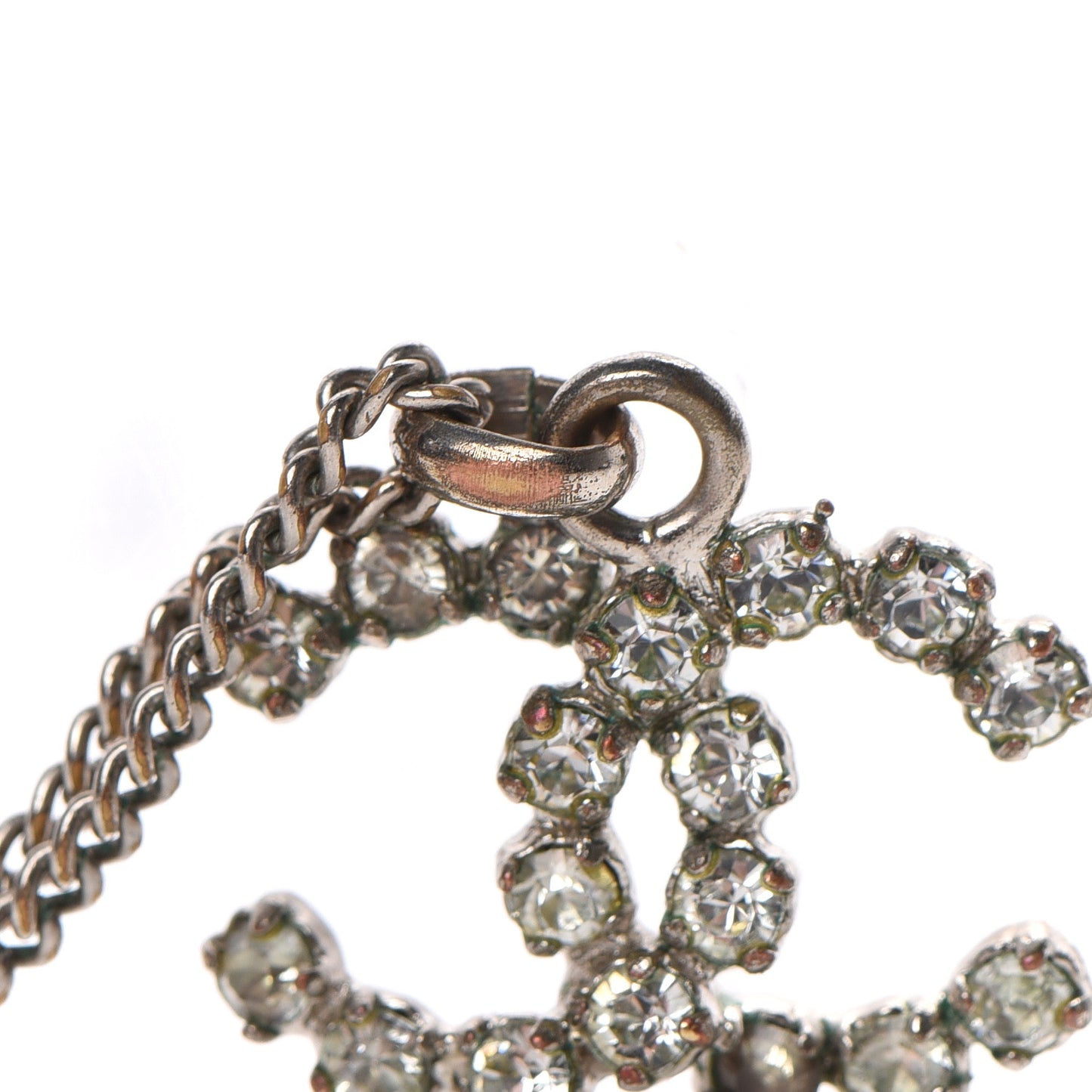 Baguette Crystal CC Necklace Light Gold