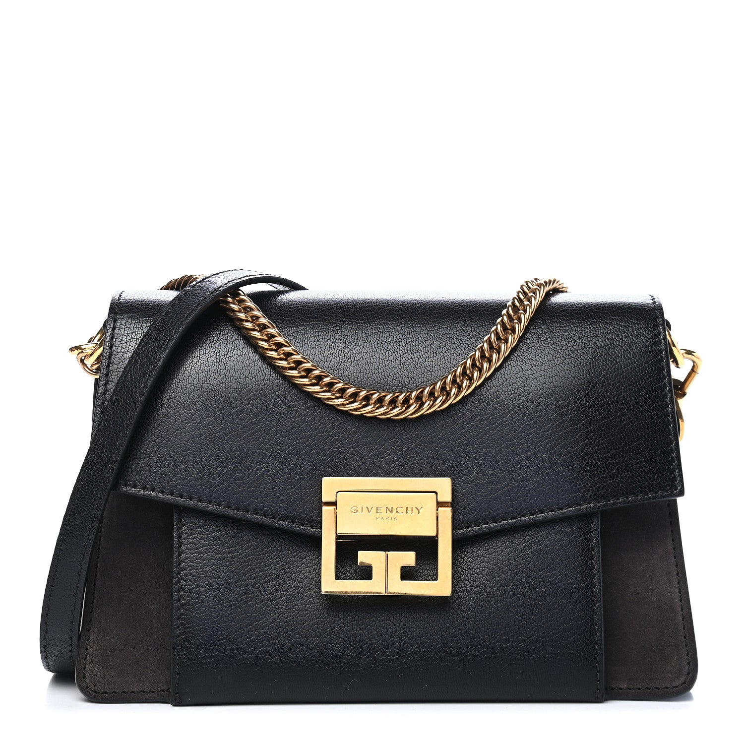 Givenchy Goatskin Suede Small GV3 Shoulder Bag Black 1 of 8