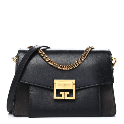Givenchy Goatskin Suede Small GV3 Shoulder Bag Black 1 of 8