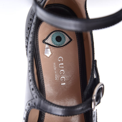 Gucci Calfskin Queercore Brogue Knee High Boots 38 Black 7 of 8