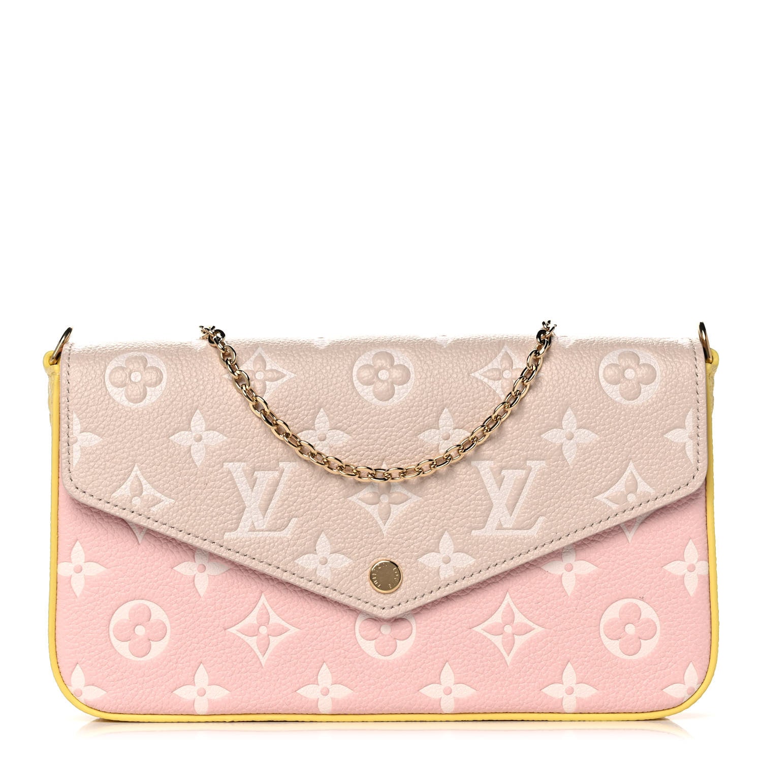 Louis Vuitton Empreinte Spring in the City Felicie Pochette Chain Wallet Pink Beige Yellow 1 of 10