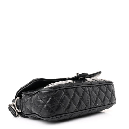 Chanel Crumpled Calfskin Quilted Medium Casual Rock Flap Black 4 of 12