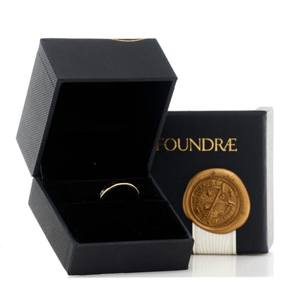 Foundrae 18K Yellow Gold Champleve Enamel Thin Resiliance Band Ring 52 6 Black 5 of 5