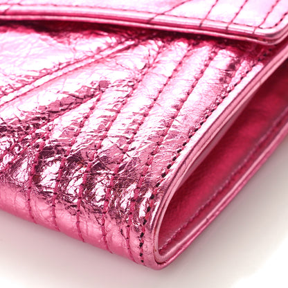 MCM Metallic Calfskin Quilted Patricia Wallet On Chain Viva Lila 9 of 10
