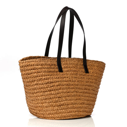 Saint Laurent Raffia Calfskin Medium Panier Tote 3 of 20