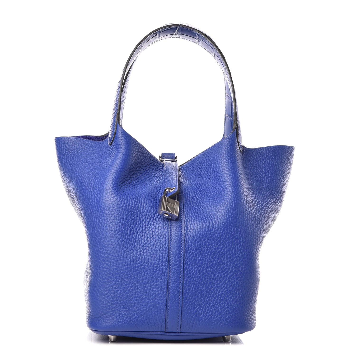 Hermes Taurillon Clemence Matte Alligator Picotin Lock Touch 22 MM Bleu Electrique 1 of 8
